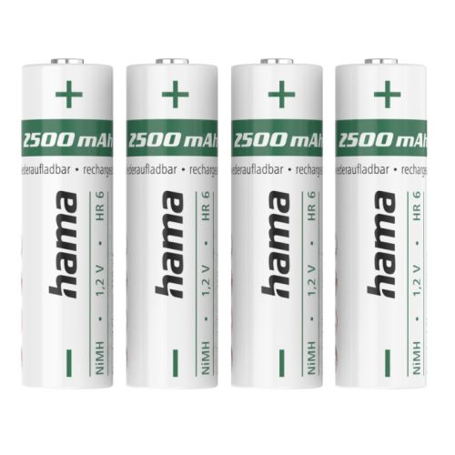 Hama AA Rechargeable Batteries 2500mAh NiMH 4-Pack Quick Charge Hama AA Rechargeable Batteries 2500mAh NiMH 4-Pack Quick Charge